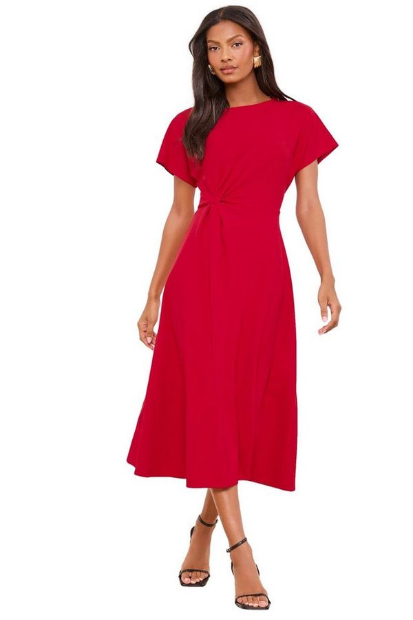 LIPSY Midikleid Lipsy Midikleid mit seitlichem Knoten, Regular (1-tlg)