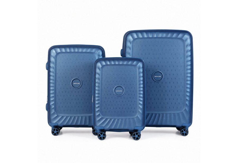 Super Solu Kofferset Hartschalenkoffer Set (M,L,XL) aus PP-Polypropylen, Erweiterbar, TSA, 4 Rollen, (Koffer Set, 3 tlg., Blau), Robustes Öko-PP, Diebstahlschutz, Dehnfalte & Alu-Stange