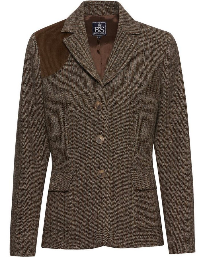 Brigitte von Schönfels Jackenblazer Fischgrat-Tweed-Blazer