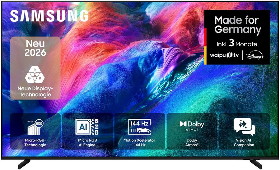 Samsung GMR65R85HAU LCD-LED Fernseher (163 cm/65 Zoll, 4K Ultra HD, Smart-TV, Micro RGB, 100% BT.2020 Farbraum, Motion Xcelerator 144Hz, Dolby Atmos)