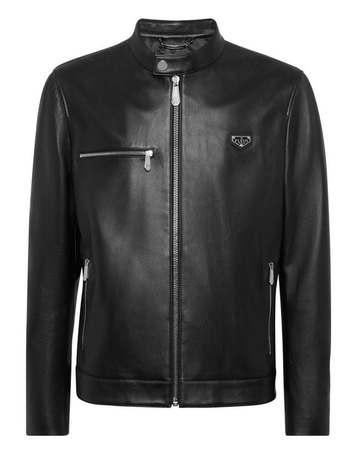 PHILIPP PLEIN Bikerjacke Leder-Bikerjacke