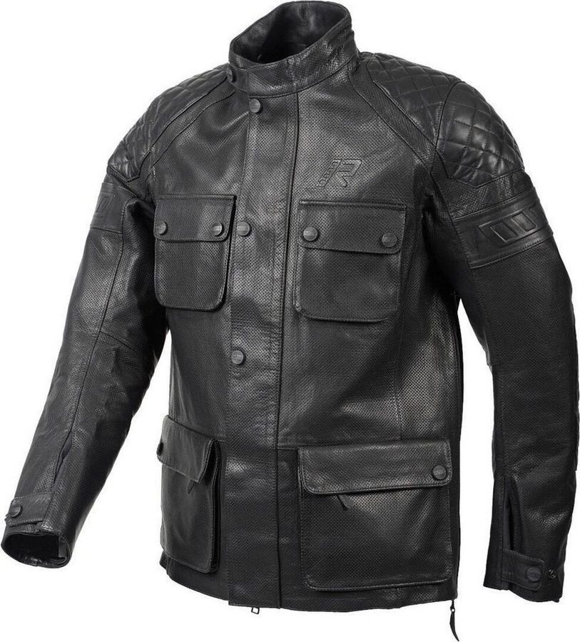Rukka Motorradjacke R.S. Zoorace Motorrad Lederjacke 3-Lagen-Laminat,perforiert,wasserdicht