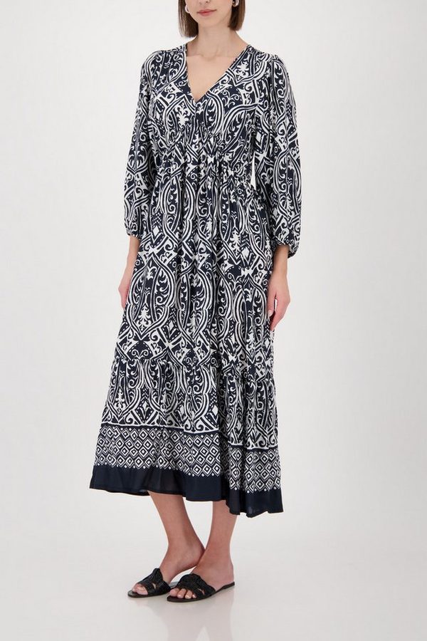 Monari Maxikleid Regular fit mit V-Ausschnitt