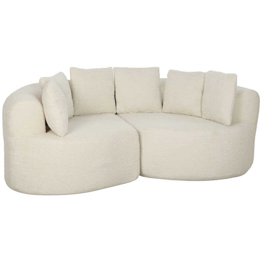 HOMCOM 3-Sitzer-Sofa Geschwungen Chenille 188 cm, Wohnzimmersofa mit tiefer Sitzfläche, 6 Kissen, dicke Polsterung, Moderner Stil, Vollständig Vakuumverpackt, für Schlafzimmer, Büro, Creme   Aosom von HOMCOM