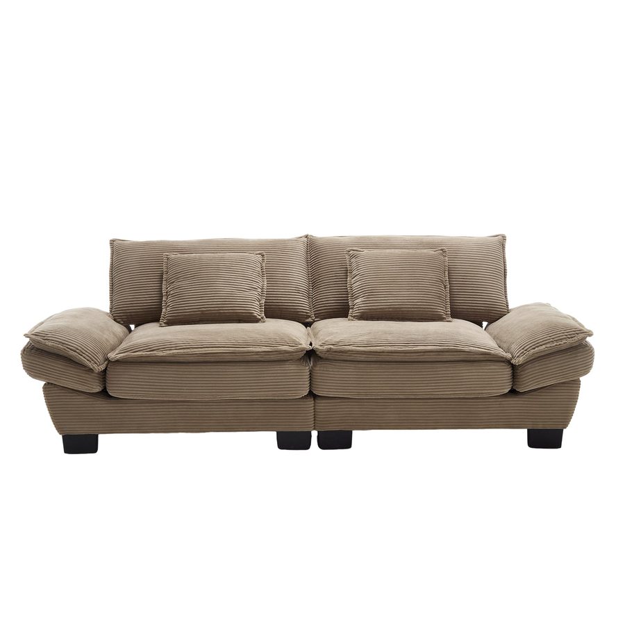 Modernes 2-Sitzer-Samtsofa, für wohnzimmer/schlafzimmer/büro, 224x81x81 cm, Khaki