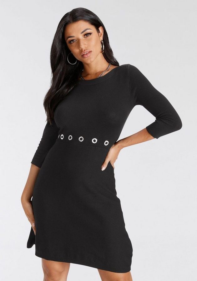 Melrose Strickkleid in Mini-Länge mit femininem Schnitt und Nietendetails
