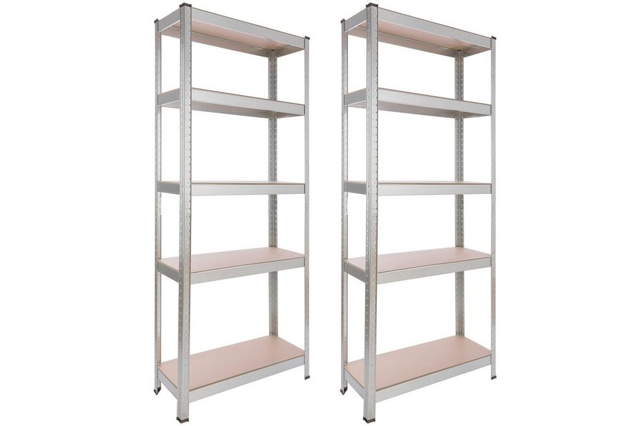 Arebos Schwerlastregal 180x75x30 cm, 350 kg Traglast, Steckregal, Lagerregal, Set 2-tlg., Flexibel einsetzbar: für Werkstatt, Garage, Keller oder Lager