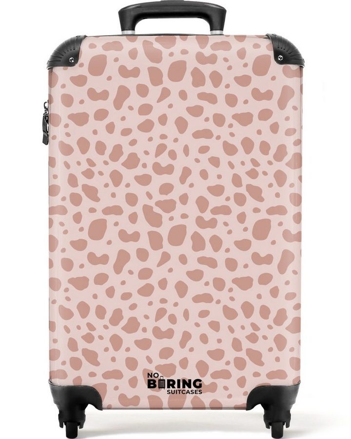 NoBoringSuitcases.com© Hartschalen-Trolley Leopardenmuster auf Puderrosa 55x35x20cm, Handgepäck Koffer & Trolleys, Luggage, Reisekoffer Frauen