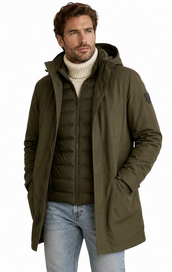 Polo Ralph Lauren 3-in-1-Funktionsparka Herren Jacke 3 in 1 Parka Water Repellent Kapuzen Mantel Kapuze, durchgehender Reißverschluss, Sturmblende mit Klettverschluss
