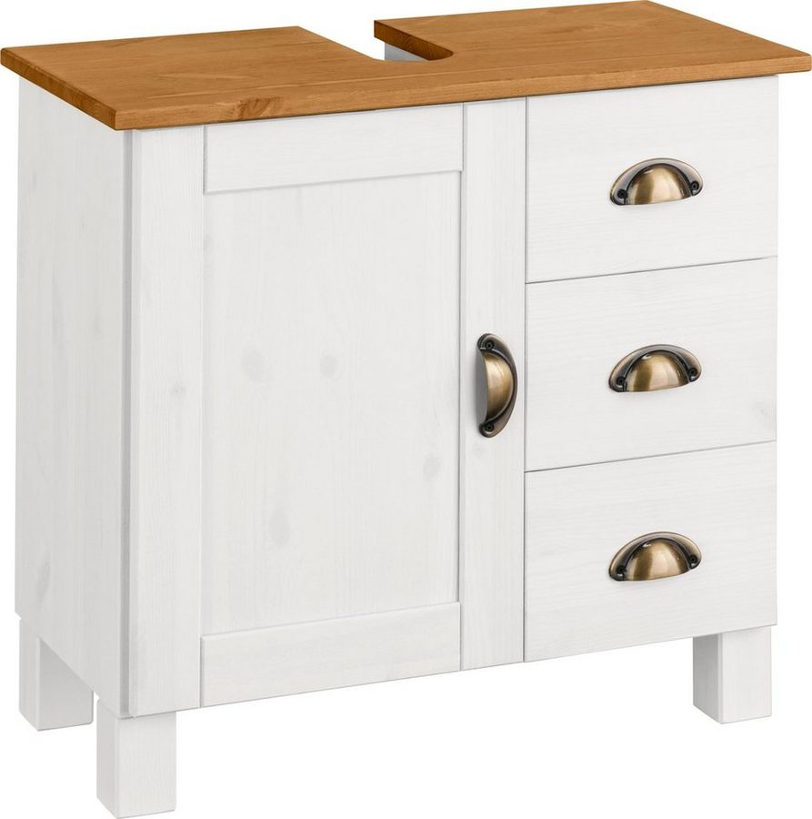Home affaire Waschbeckenunterschrank Oslo Kiefer, 1 Tür und 3 Schubkästen, Breite 60 cm, Höhe 55 cm von home affaire