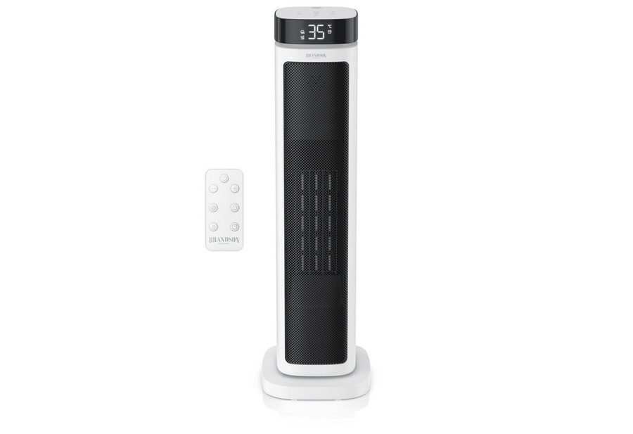 Brandson Heizlüfter Turm-Keramikheizlüfter energiesparend, 12h-Timer, Fernbedienung, 2000 W, Badezimmer, Thermostat, ECO-Modus, Oszillation, Kippschutz