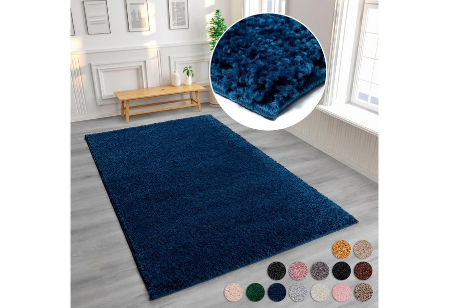 OTTO home Hochflor-Teppich Aviv, in Standard- und Premium-Qualität, 30 mm oder 45 mm Höhe, rechteckig, Uni Farben, einfarbig, weich, kuschelig, Läufer, Kundenliebling von OTTO home