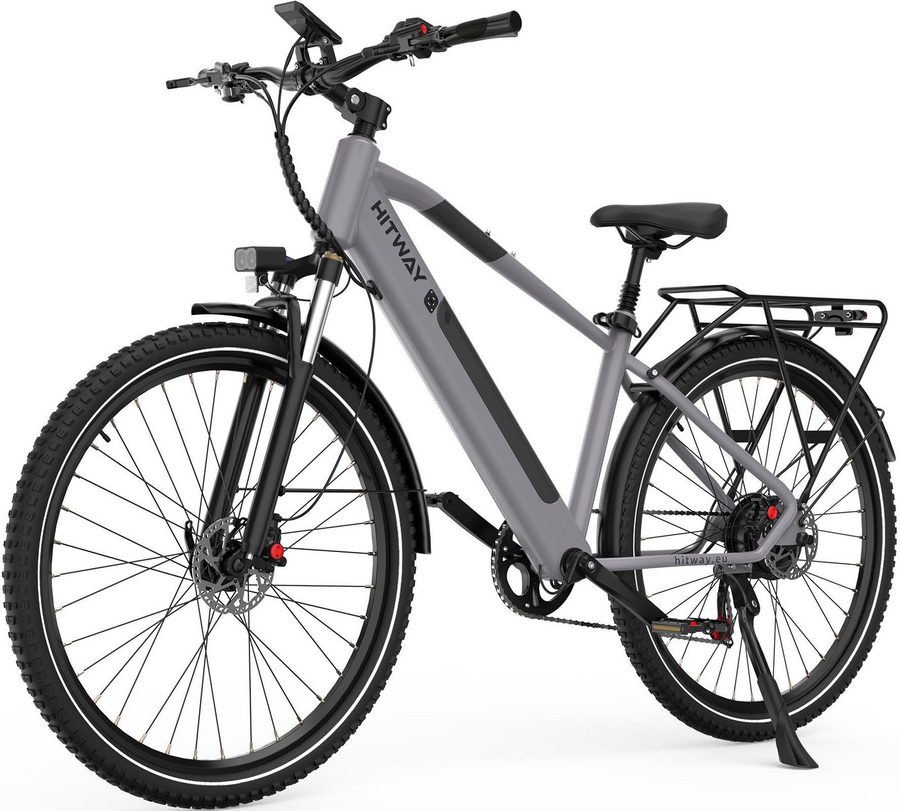 HITWAY E-Bike Cityrad 29 Zoll, bis zu 80 km, NFC, Hydraulikbremsen, 250W, 7 Gang shimano shimano Schaltwerk, Kettenschaltung, Heckmotor, 460,8 Wh, 460 Wh Akku, 7-Gang Shimano, Heckmotor, APP-Funktion von HITWAY