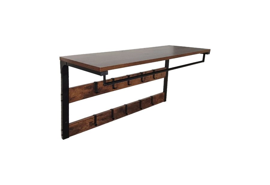 relaxdays Wandgarderobe mit 10 Haken & Ablage (10 St)