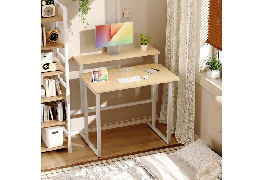 HOMALL Schreibtisch Klappbarer Schreibtisch mit Monitorhalterung Gaming-Schreibtisch (80 cm breiter mehrstufiger Notebook-Schreibtisch, bequem zusammenklappbar)