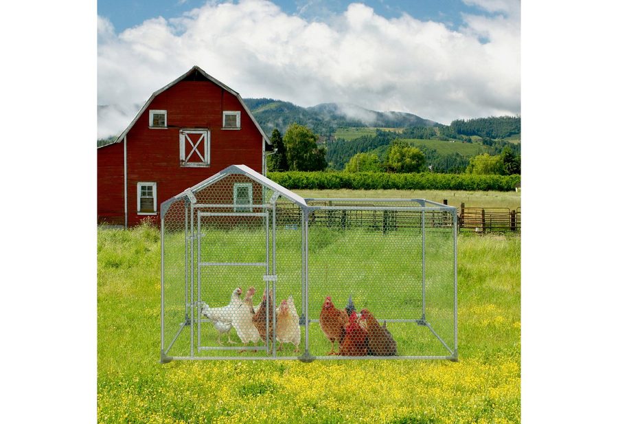 FIVMEN Hühnerstall Kleiner Hühnerhaus für Garten, Outdoor Kleintierhaus, Geflügelstall mit Auslauf Vogelkäfig mit Freilauf Transportabler