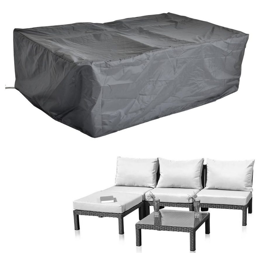 Feel2Home Gartenmöbel-Schutzhülle Abdeckung für Loungeset 197x122x62 cm, PE-Gewebe, abwaschbar, Schwarz (1-St., Premium Schutzhülle), Polyethylengewebe