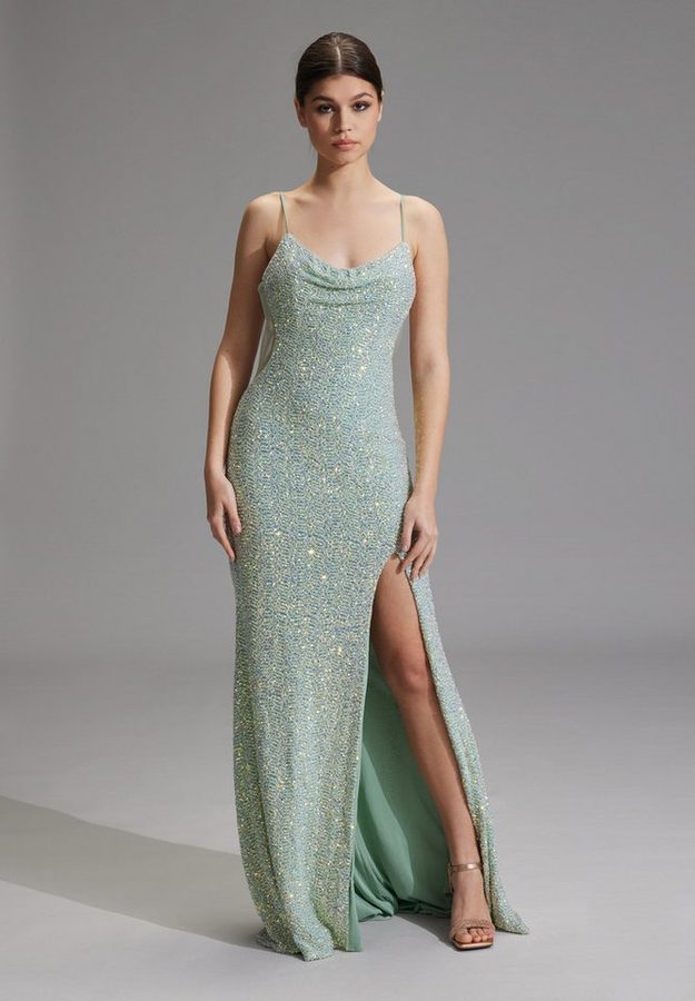 Hey Kyla Abendkleid - Slipdress mit transparenter Rückenpartie Figurbetonte Passform