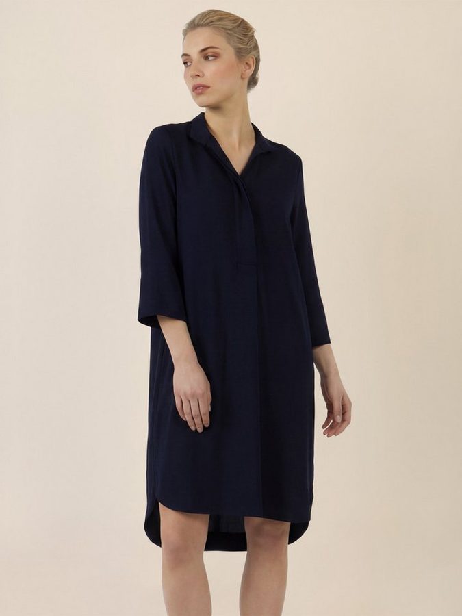 Apart Jerseykleid mit V-Ausschnitt und 3/4-Ärmeln