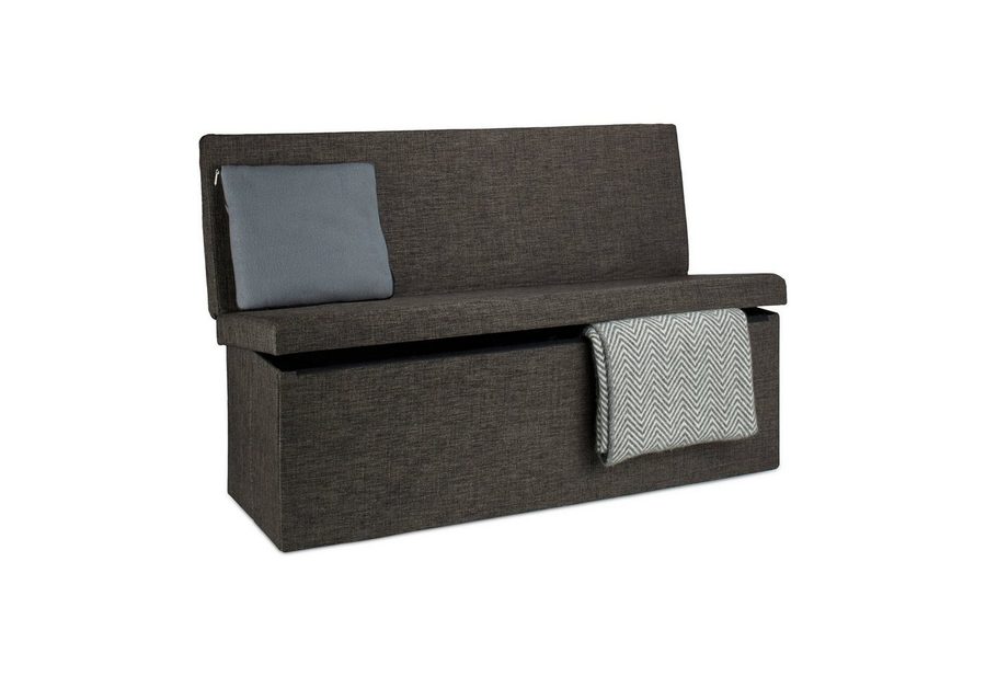 relaxdays Sitzhocker Faltbarer Sitzhocker mit Lehne XL (3 St), braun