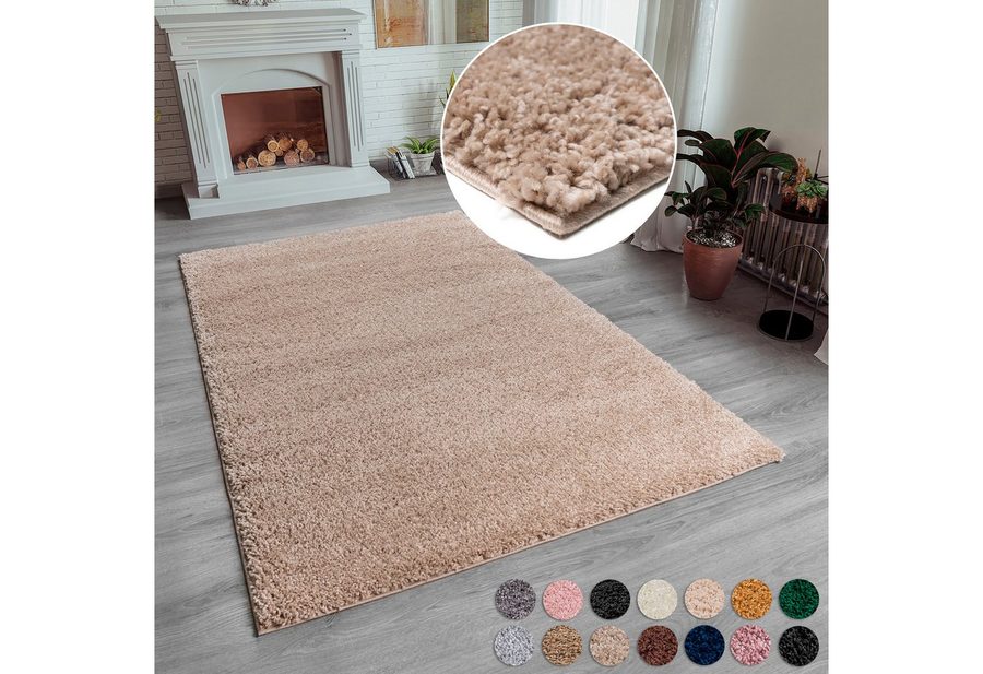 OTTO home Hochflor-Teppich Aviv, in Standard- und Premium-Qualität, 30 mm oder 45 mm Höhe, rechteckig, Uni Farben, einfarbig, weich, kuschelig, Läufer, Kundenliebling von OTTO home