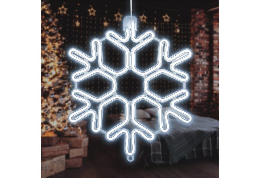 Salcar LED Dekolicht 40/60cm Schneeflocke Neonlicht LED Fenster Weihnachts Dekoration, Kaltweiß, LED Weihnachts Lichter, Weihnachtsdeko Outdoor von Salcar