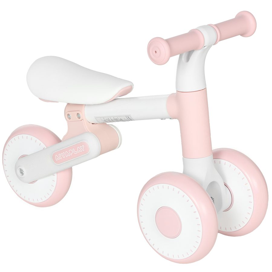 AIYAPLAY Kinder Laufrad Klappbar Lauflernrad mit leisen EVA-Rädern Höhenverstellbarer Sitz, Kinderlaufrad Balance Bike bis 25 kg Geschenke für Jungen Mädchen 1-2 Jahre Rosa   Aosom