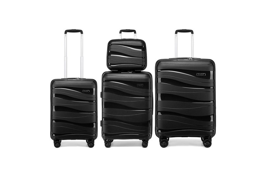 KONO Kofferset 4-teiliges Reisekoffer-Set mit Beautycase, (4 tlg)