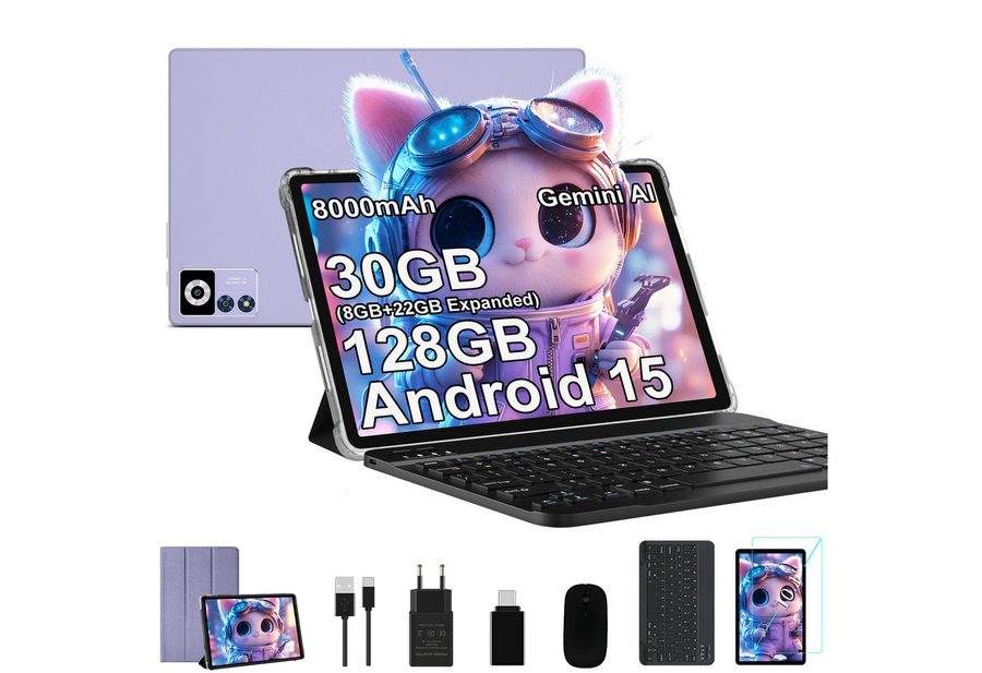 GOODTEL YESTEL 10.1 Zoll Android 15 Tablet – 30GB RAM, 128GB Speicher Tablet (10.1", Android15, Octa-Core 2.0GHz, 8000mAh Akku, GPS) von GOODTEL