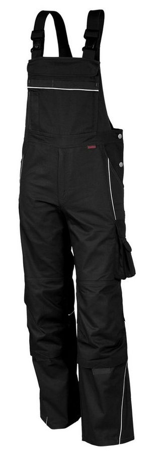 Qualitex Workwear Arbeitslatzhose strapazierfähige PROfessionals Latzhose aus faserverstätktem Gewebe (1-tlg) MG 245 g Blaumann - 15 Taschen - pflegeleichte Arbeitshose - Waschbar