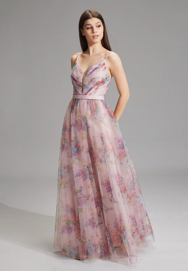 Hey Kyla Abendkleid - Tüllrobe mit floralem Allover-Print A-Linie