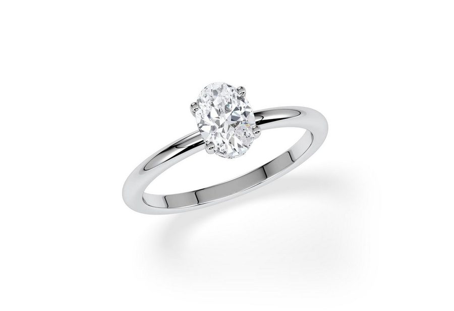 Adam & Eve Diamantring 750/- Gold - großer Diamant 1,00ct + 12 x 0,07ct Brillanten (Verlobungsring + Ringbox, LAB02 Diamantring), Lab Grown Diamonds - Nachhaltig und günstig