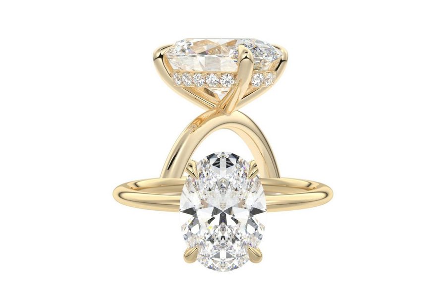 Jumpeak Diamantring Diamantring mit 1ct/2ct/3 ct, Damenring aus 585er Gold, Damen-Ehering, Verlobungsring,Damenring aus Gold,Geburtstagsgeschenk,IGI-Zertifikat