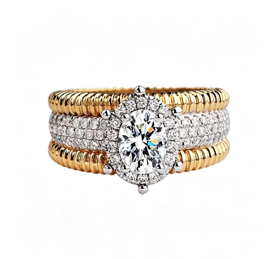 Jumpeak Diamantring Diamantring für Damen, 2ct D Vs1 wedding ring,ring damen gold, labordiamant,Mit IGi-Zertifikat,geschenk für frau,tochter geschenk