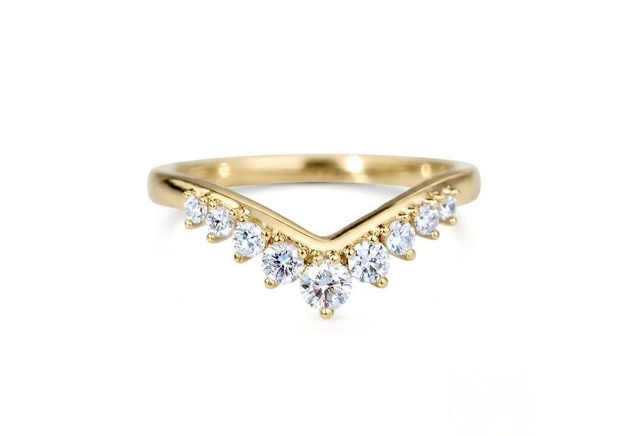 Jumpeak Diamantring Diamantring für Damen,Ring aus 585er Gold,Ring aus echtem Gold,Ehering, Damenring 585 aus Weißgold, Ring für den Ringfinger, Hochzeitsgeschenk