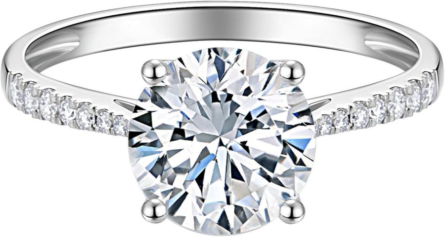 Jumpeak Diamantring 585 Gold, 1 Karat runder Diamant, Damen-Ehering mit echtem Diamanten, E, vs1, 3EX, IGI-Zertifikat Damen-Diamantring, Hochzeitsgeschenk