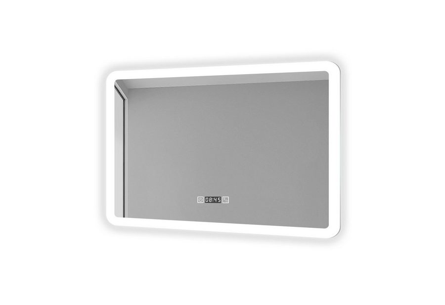 duschspa Badspiegel 50-160cm Spiegel Touch, Wandschalter, Beschlagfrei, energiesparend, Digital-Uhr, Drei Lichtfarbe, Dimmbar, Memory von duschspa