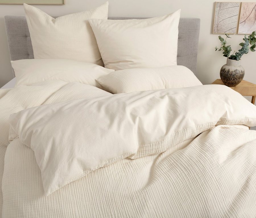 OTTO home Wendebettwäsche Sari3 aus weichem Musselin, Musselin, Renforcé, 2 teilig, NEUHEIT: aus 100% Baumwolle in weichem Musselin, Rückseite Renforcé von OTTO home