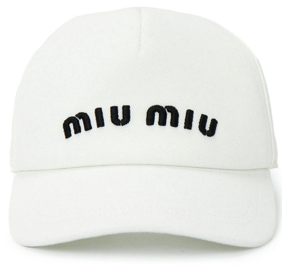 Miu Miu Baseball Cap Basebalkappe Kappe Mütze Logo Cap Logostickerei auf der Vorderseite - Hergestellt in Italien