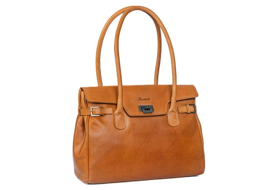 Benthill Henkeltasche Damen Echt Leder Handtasche Schultertasche Vintage Bag Tasche, Reißverschlussfach