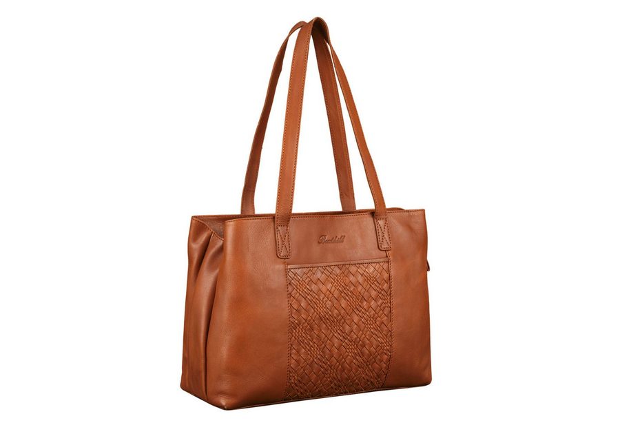 Benthill Henkeltasche Damen Echt Leder Handtasche Groß Vintage Umhängetasche Vintage Shopper, Reißverschlussfach