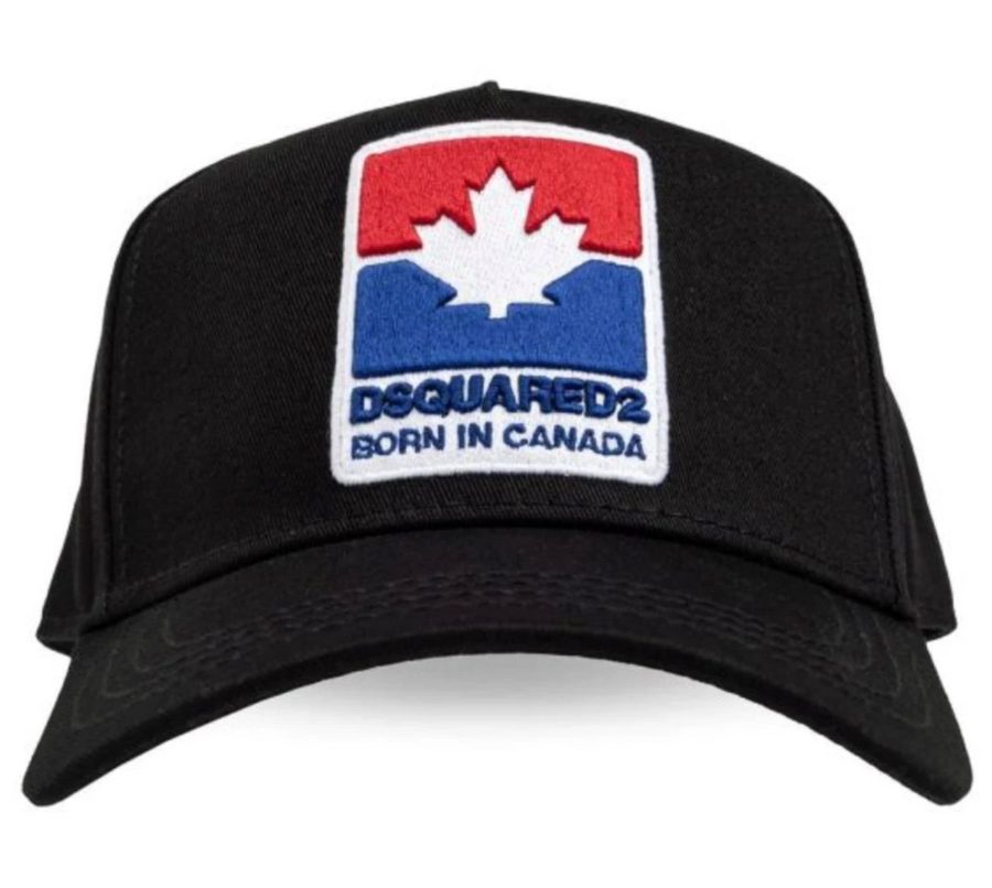 Dsquared2 Baseball Cap Icon Leaf Retro Basecap Cap Mütze Basebalkappe Unisex Patch mit Ahornblatt und „Born in Canada“ Schriftzug