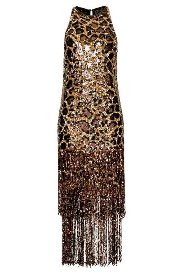 PINKO Paillettenkleid Pinko Damen Kleid, PINKO AROMATICO ABITO PAILETTES MACULA mit allover Print