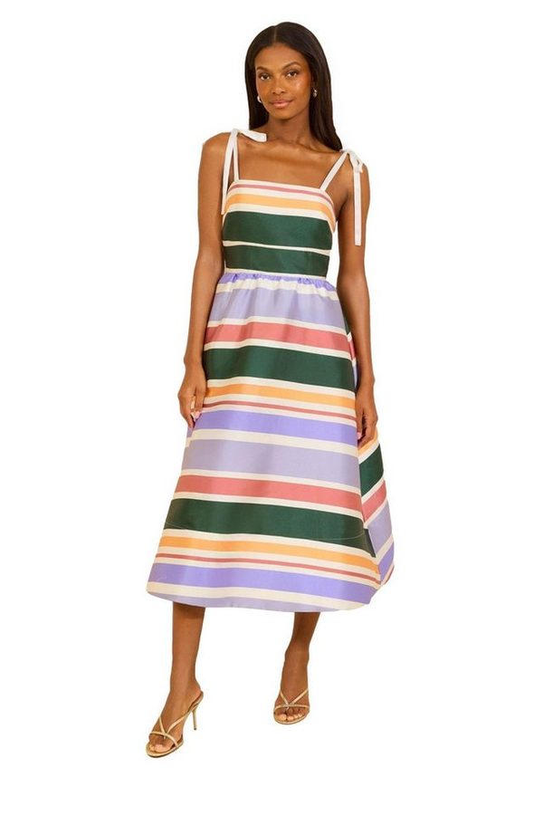 LIPSY Midikleid Lipsy Fit and Flare Midi-Ballkleid aus Satin (1-tlg)