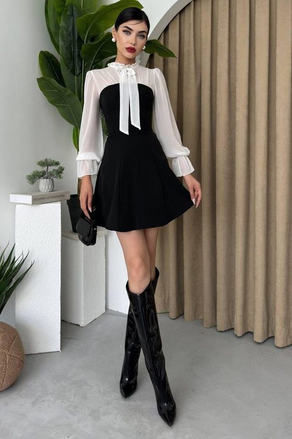WOMAN VISION Minikleid Elegantes Minikleid mit Kragen