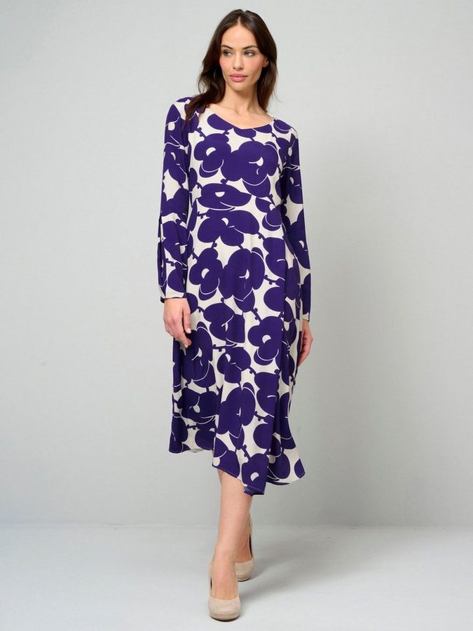 Alba Moda Druckkleid Florales Druckkleid mit Kellerfalte