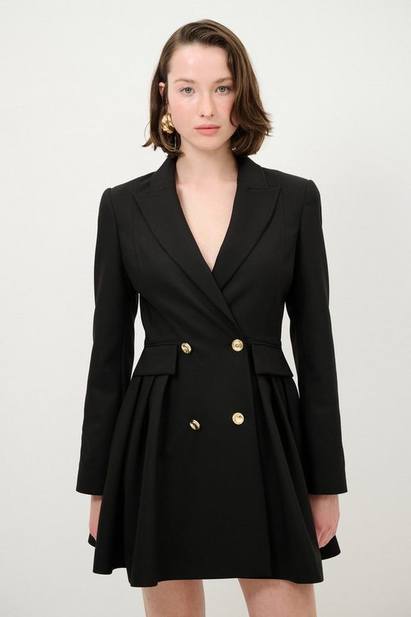 adL Cocktailkleid Zweireihiges Blazer-Minikleid