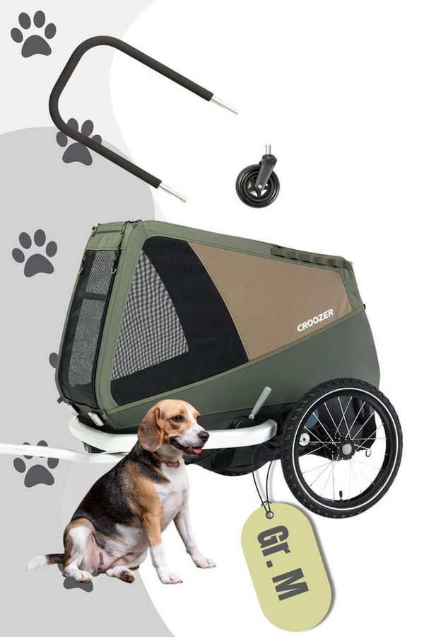 Croozer Fahrradhundeanhänger Dog Enna Go Bundle (inkl. Buggyset), Für kleine bis mittlere Hunde bis 35 kg geeignet von CROOZER