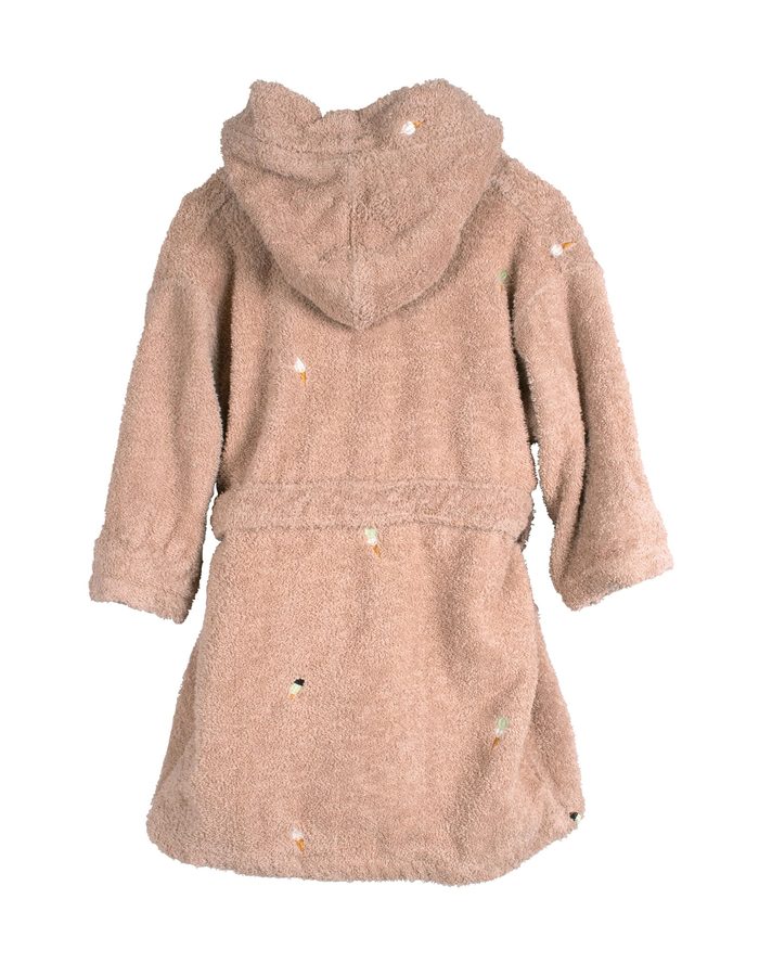 Filibabba Bademantel mit Stickmuster 1-2 Jahre GOTS - Frappé