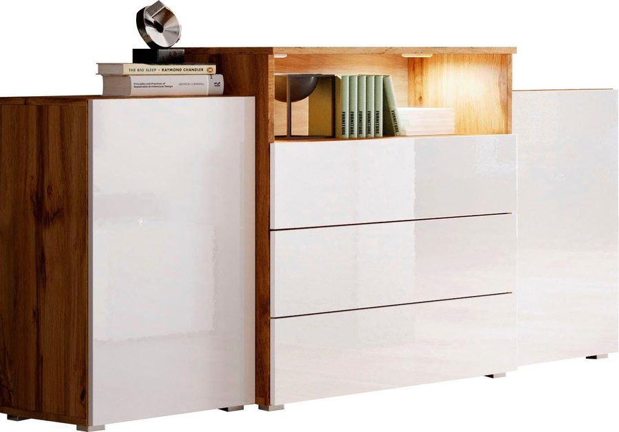 Home affaire Sideboard URBAN III, Moderne Kommode mit 3 Schubladen und 4 Fächern, Breite 150 cm von home affaire